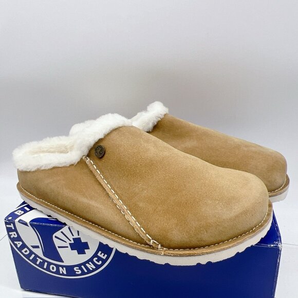 Birkenstock Zermatt Premium Shearling Suede Leather Mink EU 46 US 13-13.5 R - Picture 3 of 11